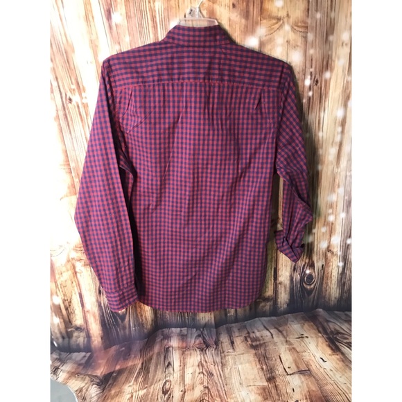 GAP Blue/red checker button up shirt: men’s large - Picture 2 of 3